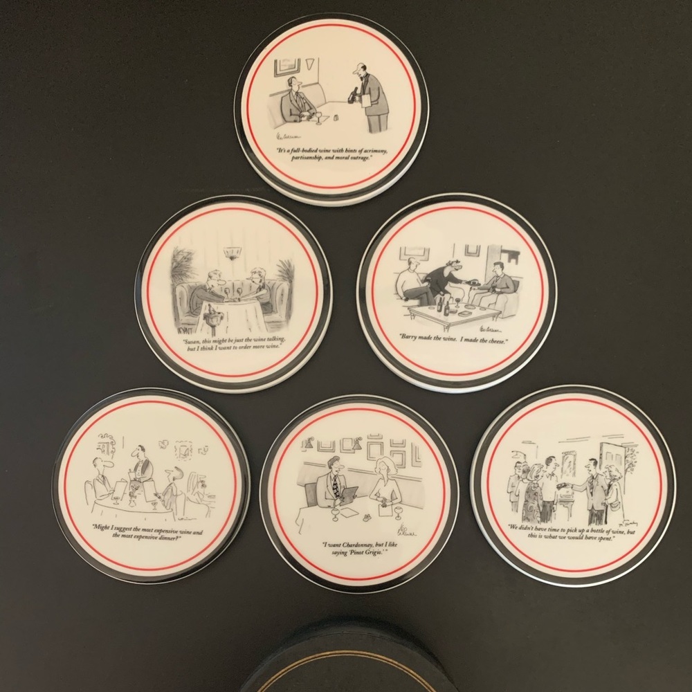 NIB Set of 6 New Yorker cartoon ceramic coasters